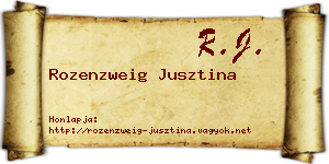 Rozenzweig Jusztina névjegykártya