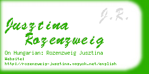 jusztina rozenzweig business card